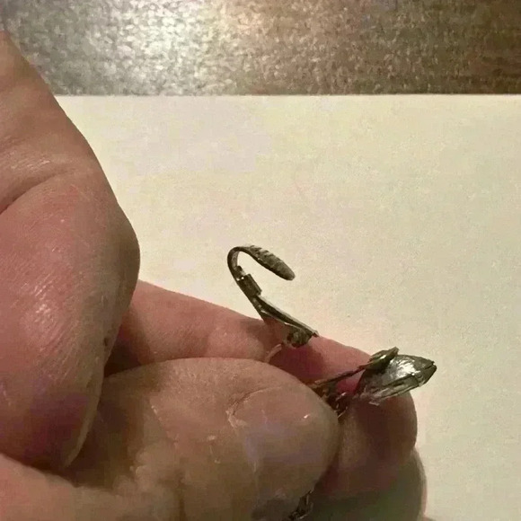 Vintage Clip On Drop Ball Earrings.  Cubic Zirconia.  Cluster. Marquise Main - Picture 2 of 6